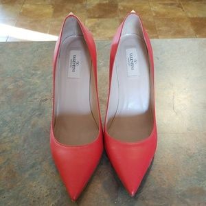Valentino red leather pumps